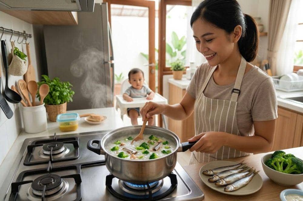 Cara membuat shisamo bubur dengan brokoli untuk MPASI