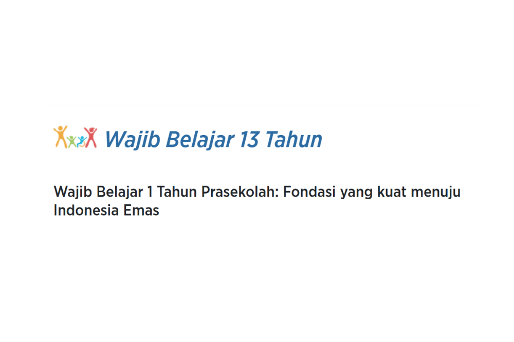 Program wajib belajar 13 tahun