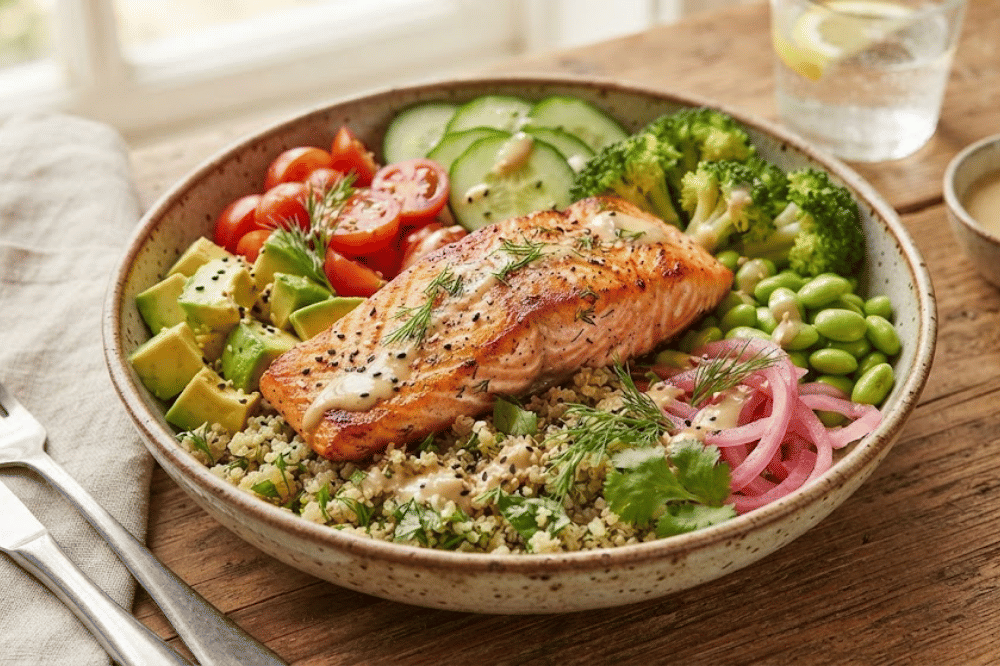 Resep Salmon Quinoa, Menu Sehat Pejuang Garis Dua
