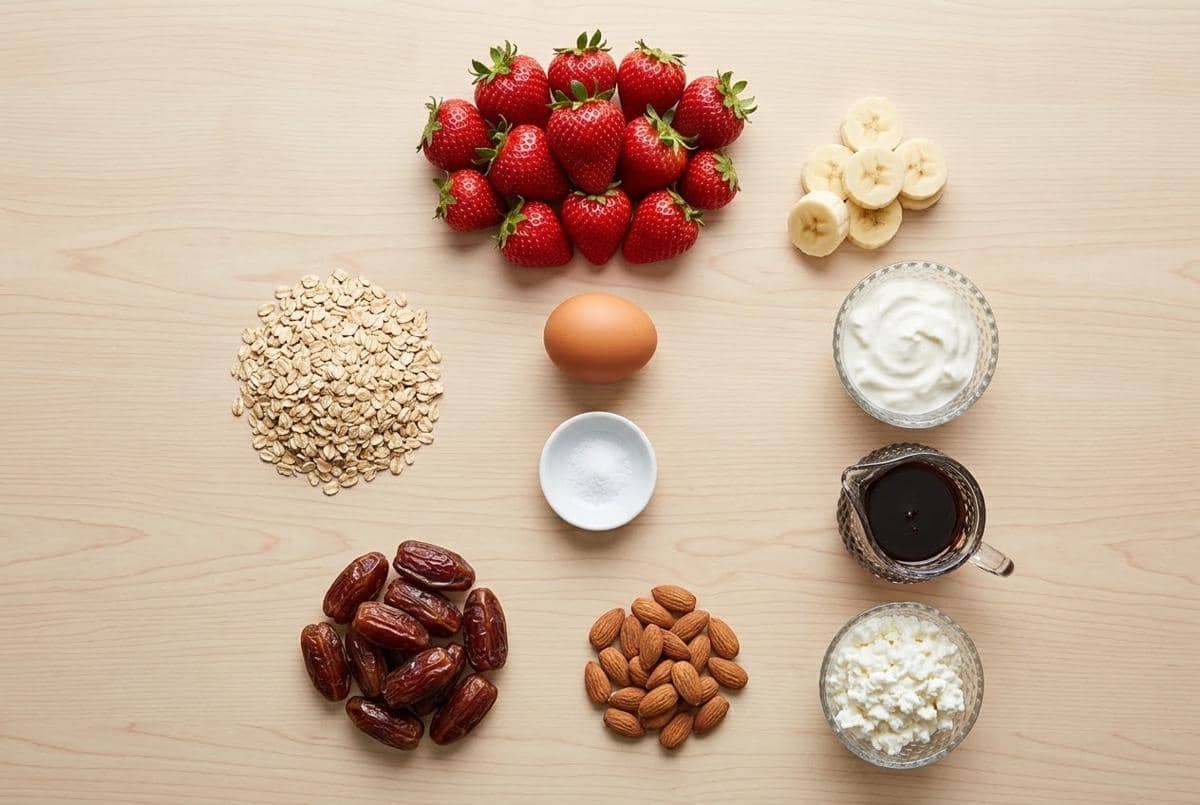 Bahan-bahan membuat Strawberry Cheesecake tanpa gula untuk anak