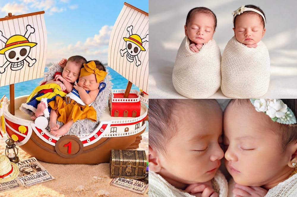 6 Foto Newborn Anak Kembar Nanda Arsyinta Bertema One Piece dan Klasik