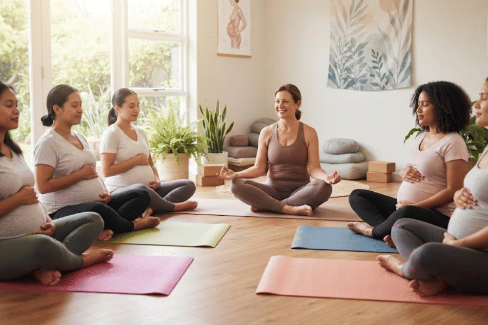 Rutin melakukan aktivitas fisik ringan seperti yoga hamil