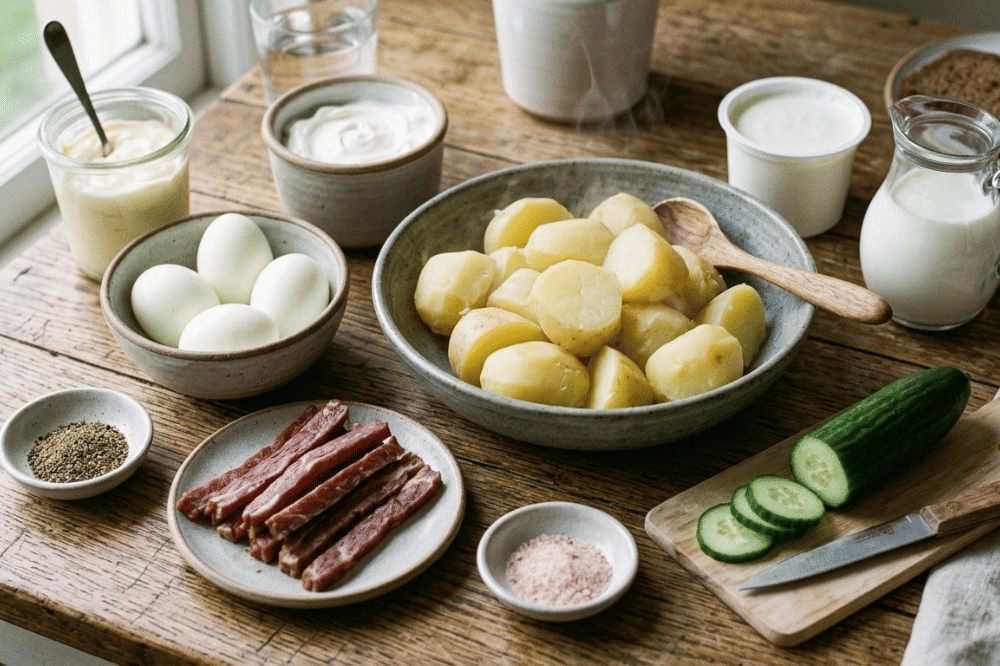 Bahan-bahan smashed potato salad
