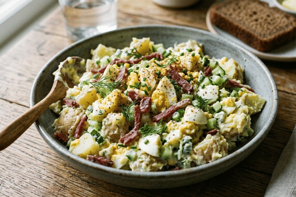 Resep Smashed Potato Salad, Bekal Sehat dan Praktis dengan Protein