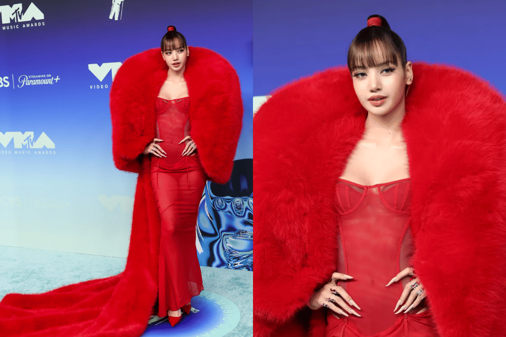 Lisa Tampil Elegan, Kenakan Gaun Merah Transparan di MTV VMAs 2026