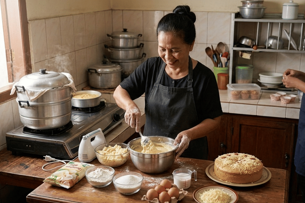 Cara membuat bolu tape kukus