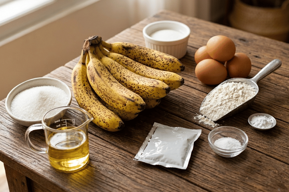 Bahan-bahan bolu pisang tanpa mixer