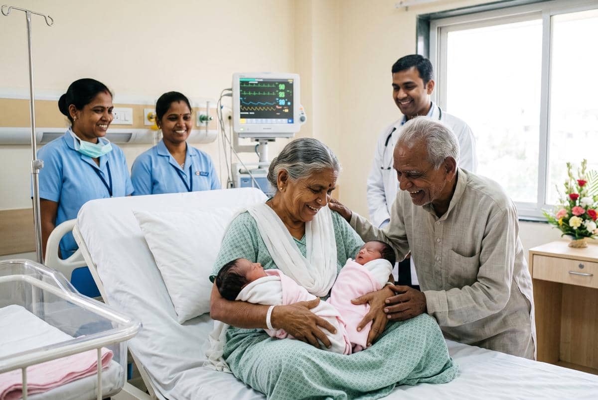 Kisah Ibu di India Melahirkan Bayi Kembar di Usia 74 Tahun