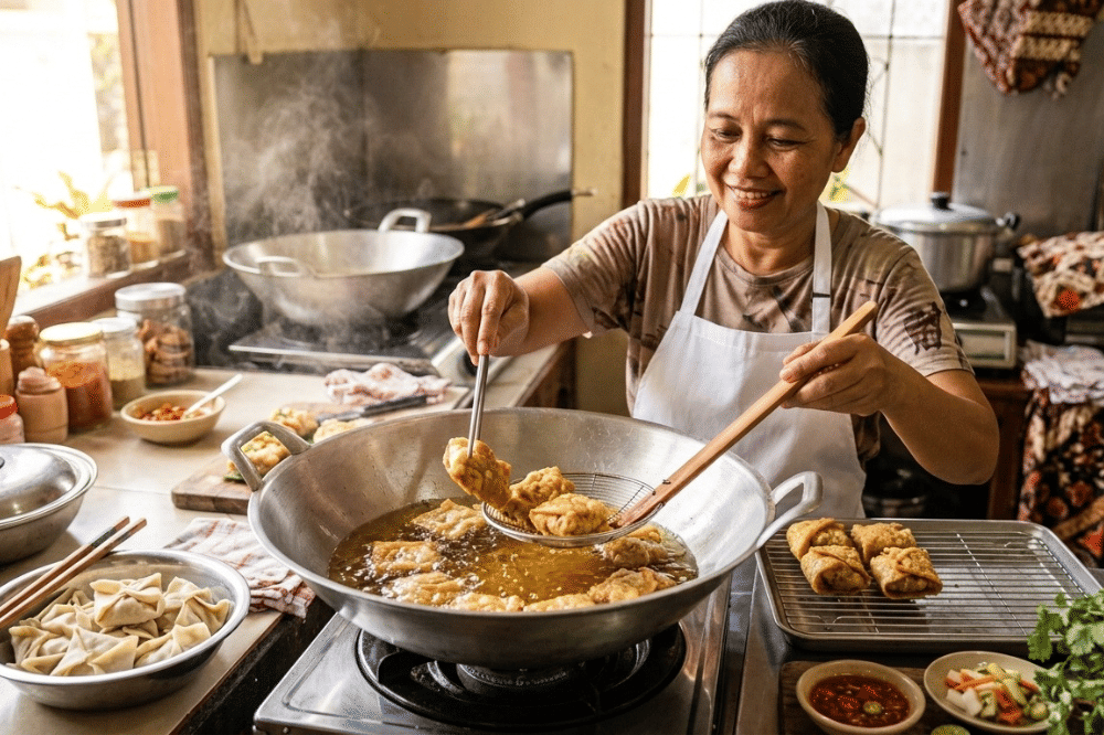 Cara membuat martabak dimsum goreng