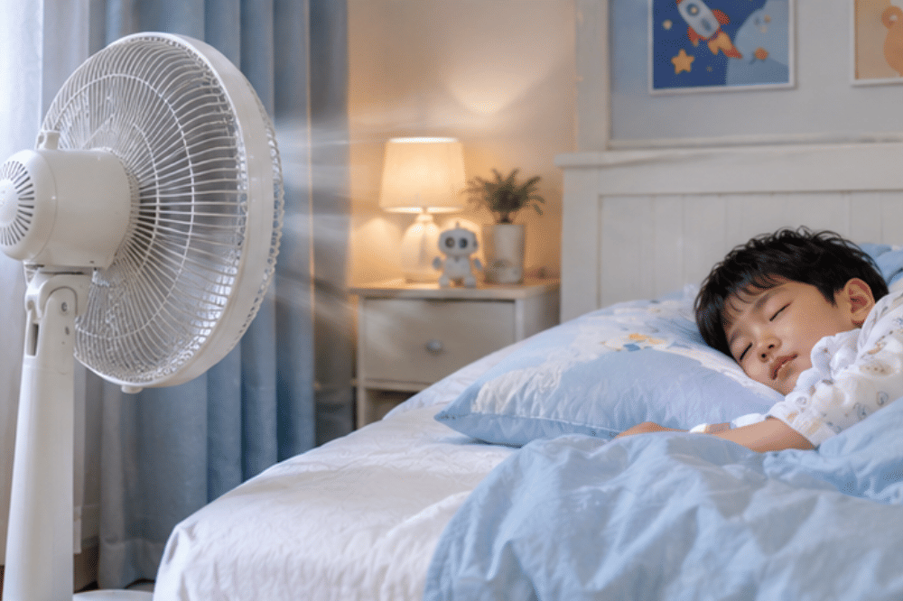 Nyalakan kipas angin saat anak tidur