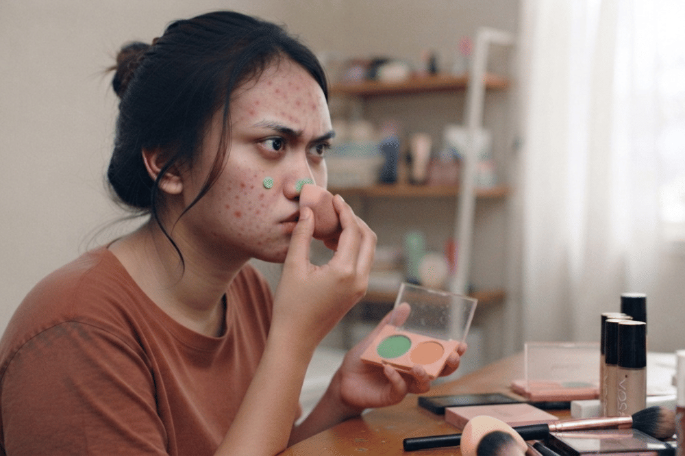 Pilih color corrector sesuai warna bekas jerawat