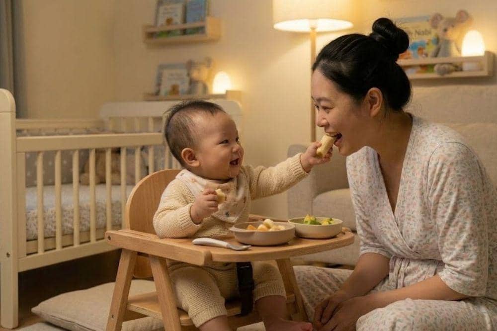 Menyuapi mama