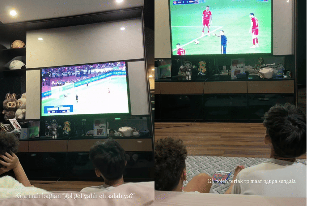 Xabiru ikut nobar dari rumah