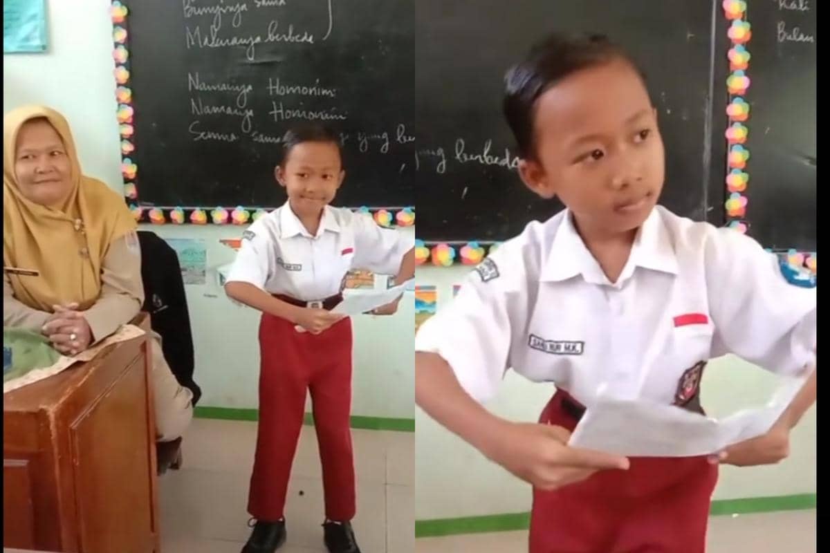 Viral! Aksi Anak SD di Cilacap Membaca Geguritan Penuh Penghayatan