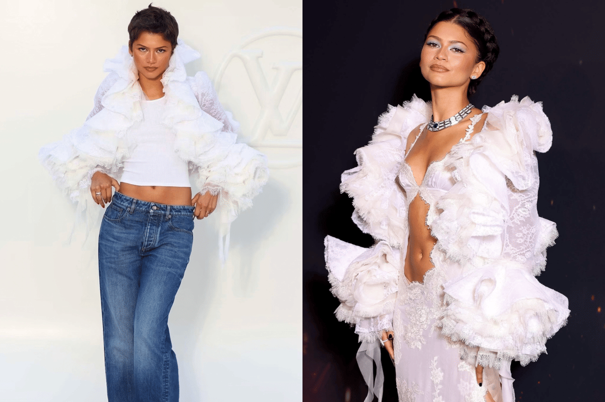 Zendaya Kembali Gunakan Atasan Renda The Odyssey di Louis Vuitton Show
