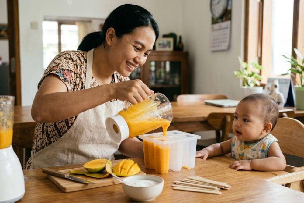 Cara membuat mango popsicle untuk camilan bayi