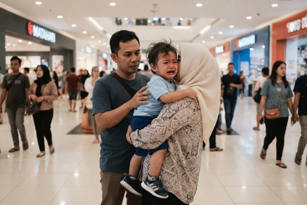 Anak menangis di tempat umum
