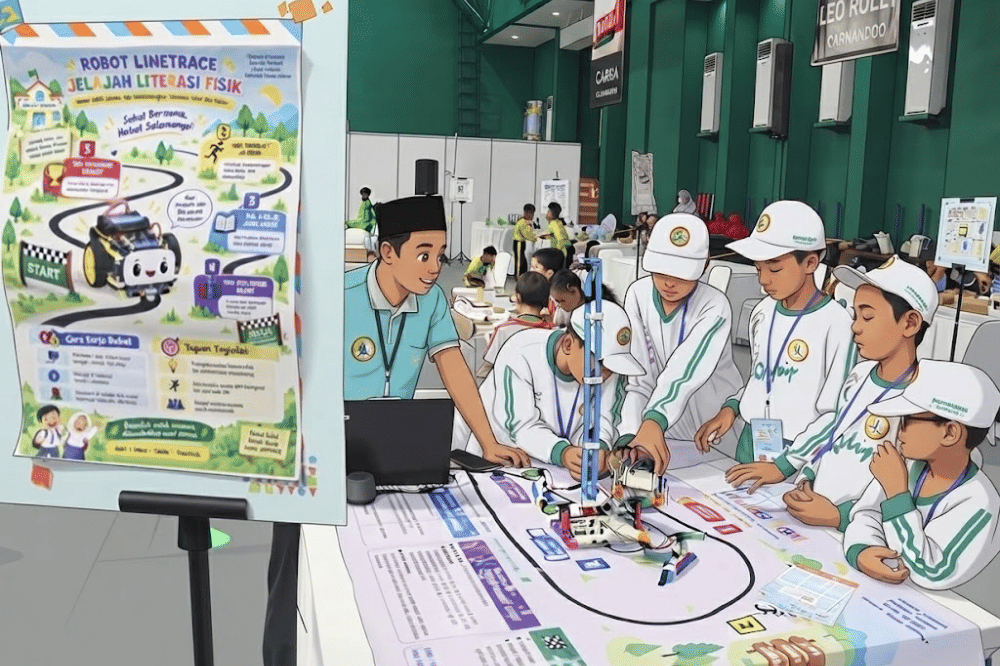 Robot Linetrace Membuat Anak Aktif Bergerak, Buatan Siswa MI Qudsiyyah