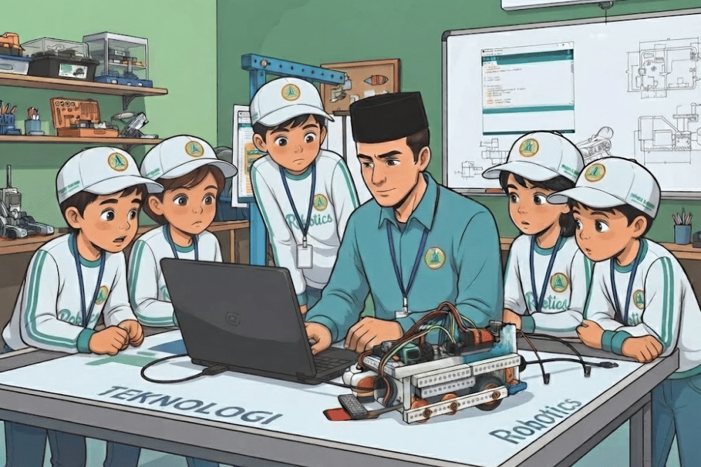 Robot Linetrace dibuat dengan Coding PictoBlox