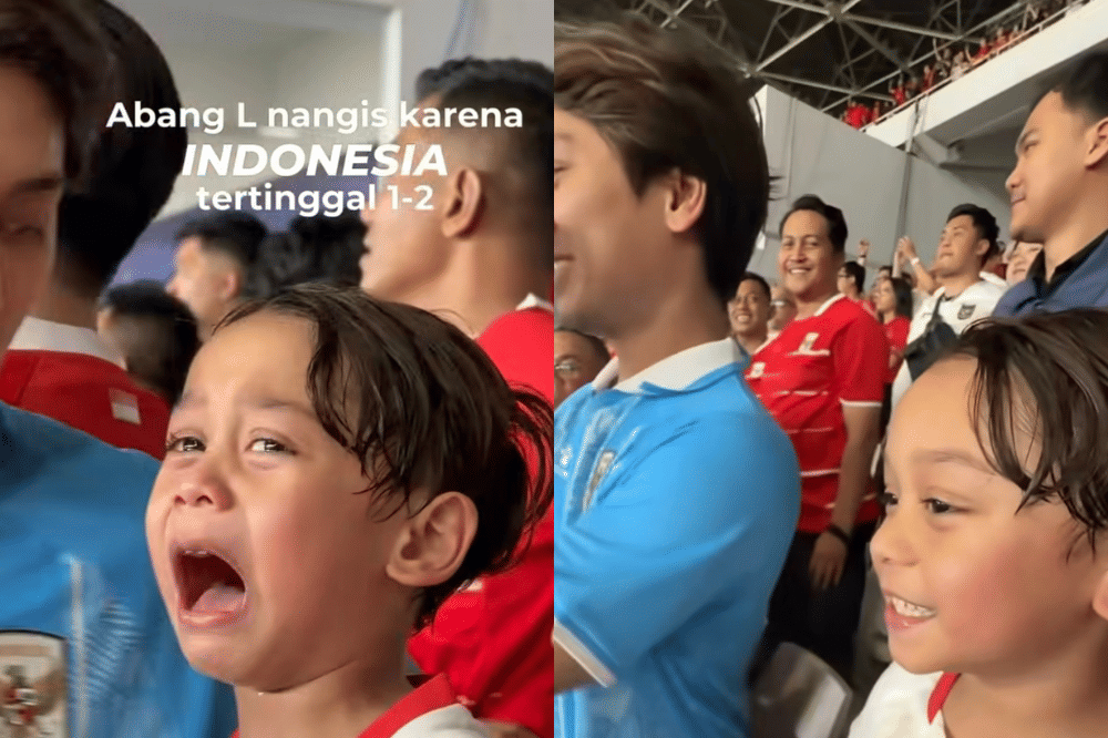 Moment Abang L Menangis saat Timnas Indonesia Tertinggal dari Thailand
