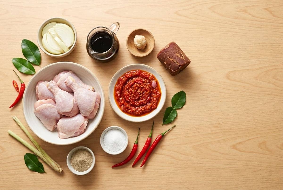 Bahan-bahan membuat ayam bumbu kecap merah