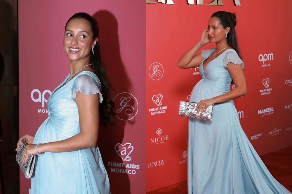 Gaya Alexandra Leclerc di Global Gift Gala, Menawan dalam Gaun Biru!