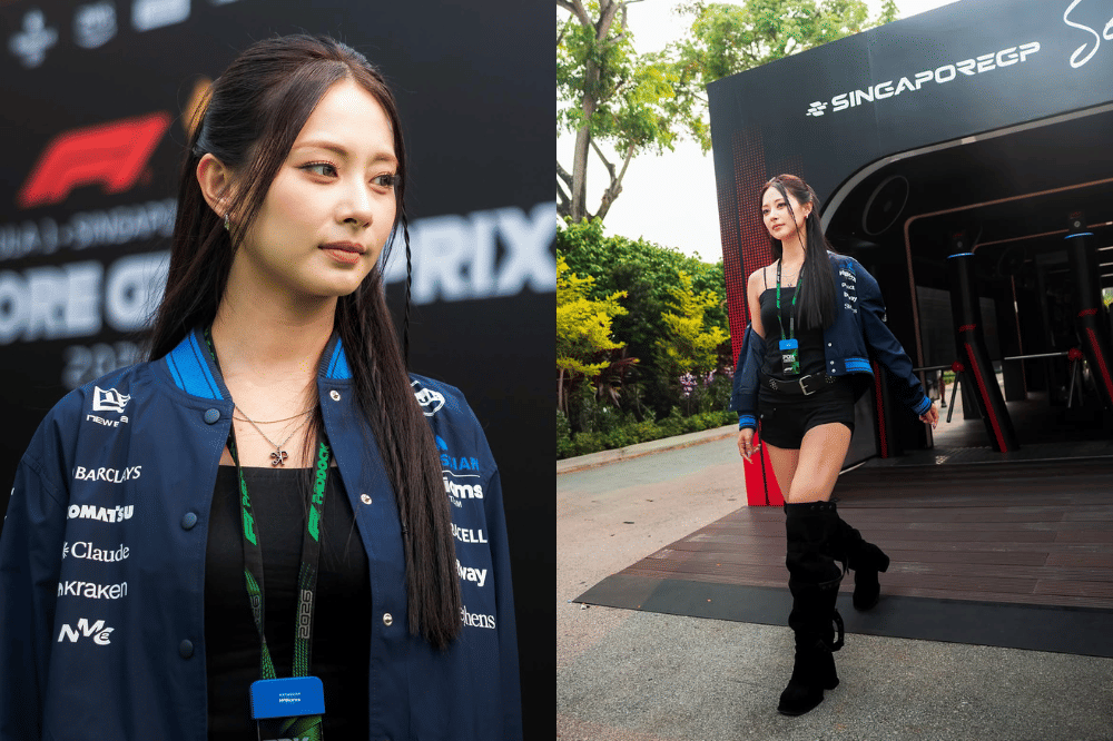 Tampil di Paddock F1 untuk Pertama Kali, Gaya Tzuyu Jadi Sorotan 