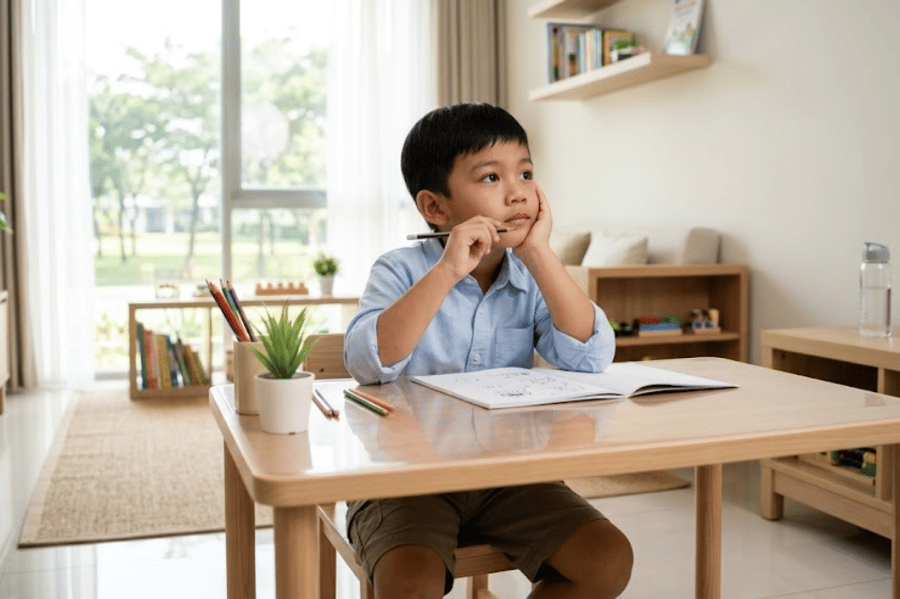 Anak yang sedang berpikir