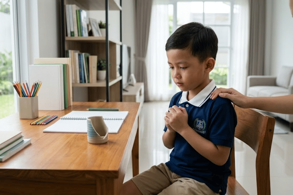 Anak merasa bersalah setelah merusak barang