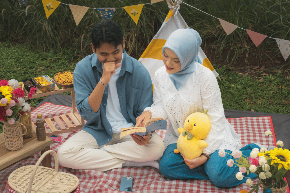Piknik sederhana di taman kota