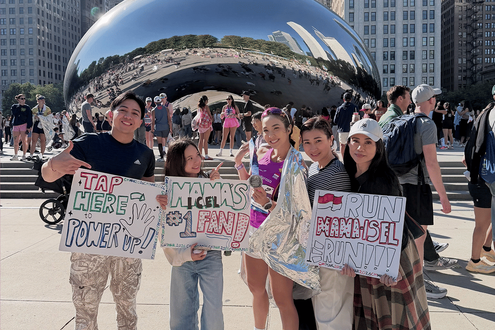 10 Foto Gempi Dukung Gisel saat Chicago Marathon 2026