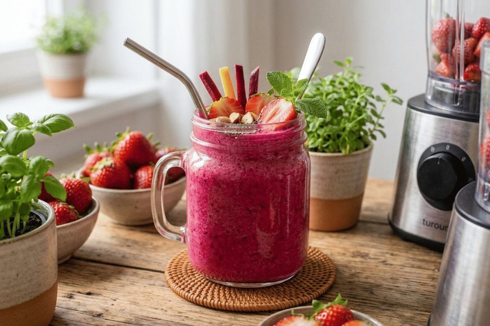 Buah bit dan strawberry