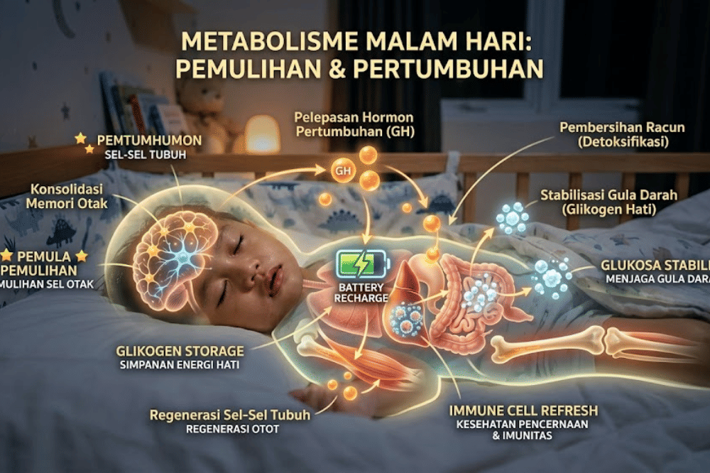 Proses metabolisme tubuh anak saat tidur