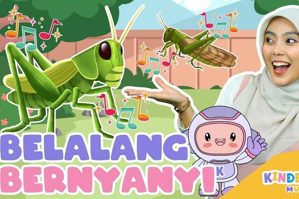 Lirik Lagu 'Belalang Bernyanyi' Kinderflix, Bernyanyi dengan Gembira
