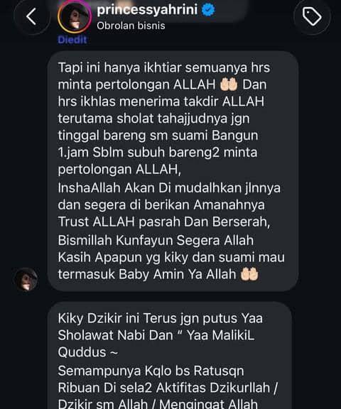 Kiky Saputri Ungkap Amalan yang Dibagikan Syahrini untuk Ikhtiar Punya Anak 