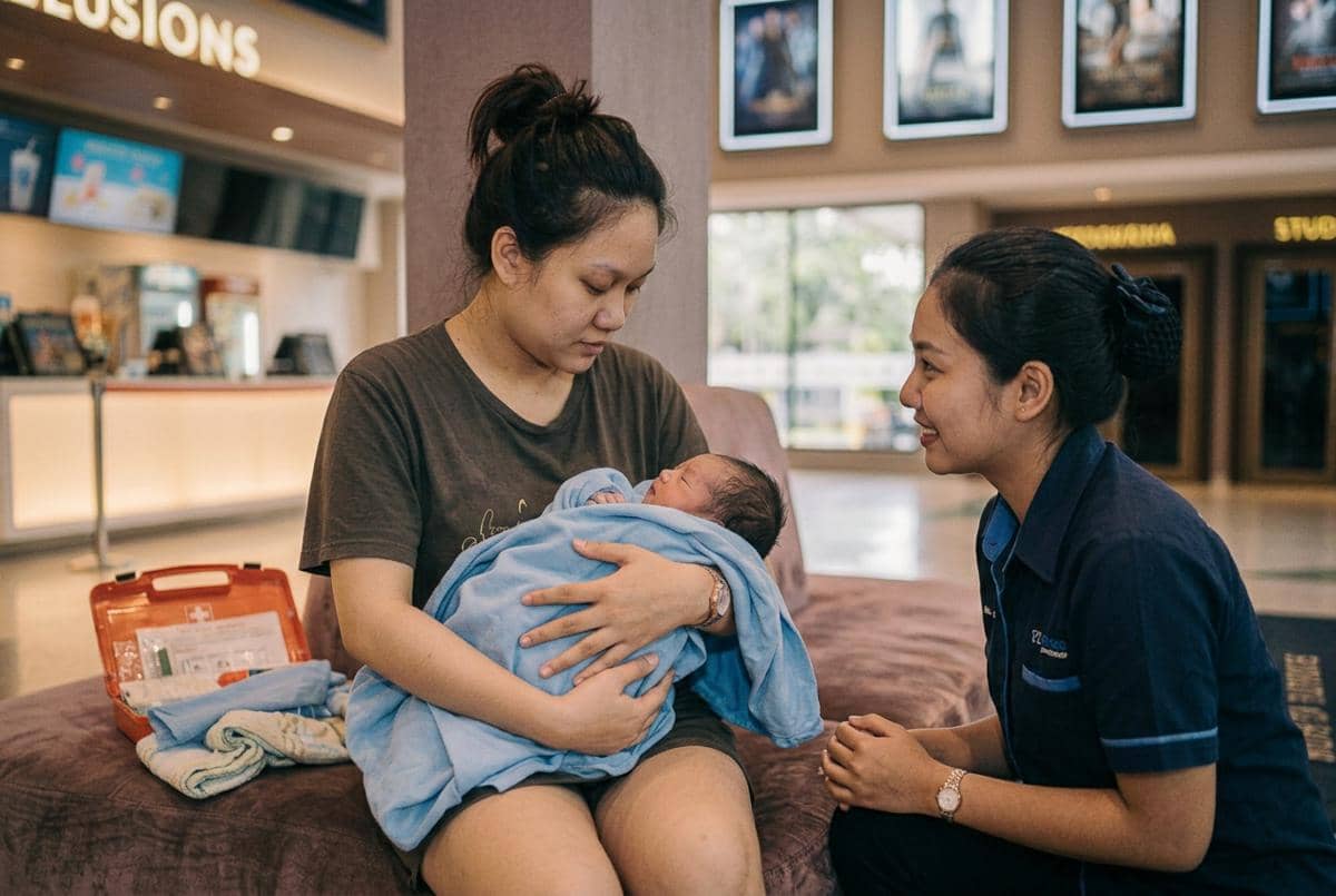 Seorang Perempuan Berusia 32 Tahun Mendadak Melahirkan di Bioskop (4)