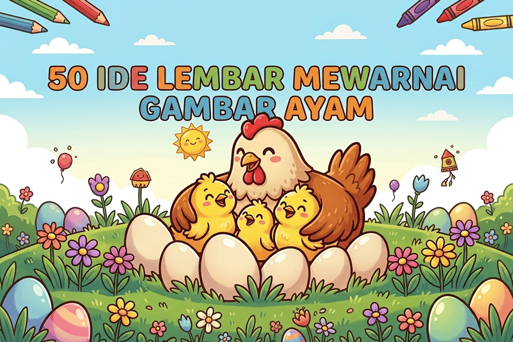 50 Ide Lembar Mewarnai Gambar Ayam, Lucu dan Menggemaskan