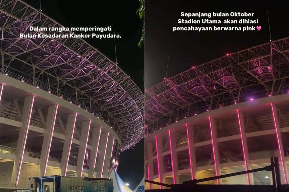 Stadion GBK Serba Pink selama Oktober, Peringati Kesadaran Kanker Payudara