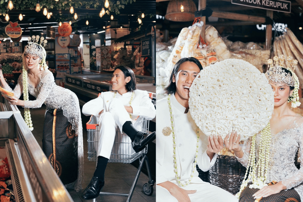 Detail Busana Prewedding Sean Gelael dan Hana Malasan di Supermarket