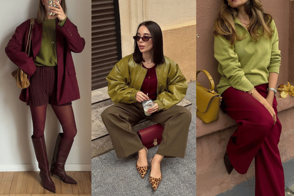 7 Padu Padan Olive Green dan Cherry agar Outfit Mama Tak Monoton