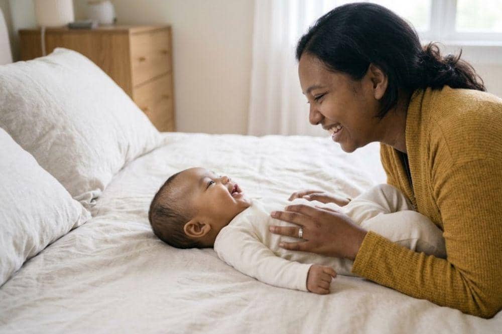 Bentuk komunikasi antara bayi dan mama
