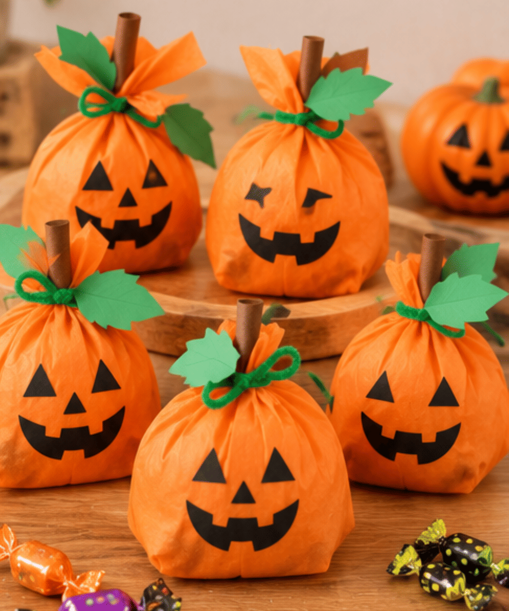 Bungkus permen berbentuk labu Halloween