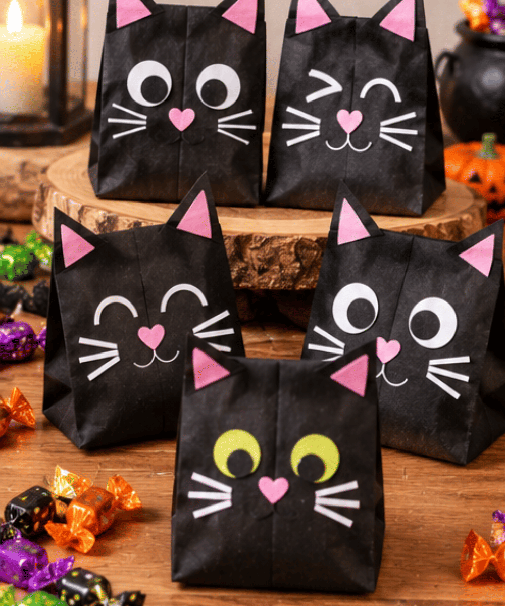 Bungkus permen berbentuk kucing hitam