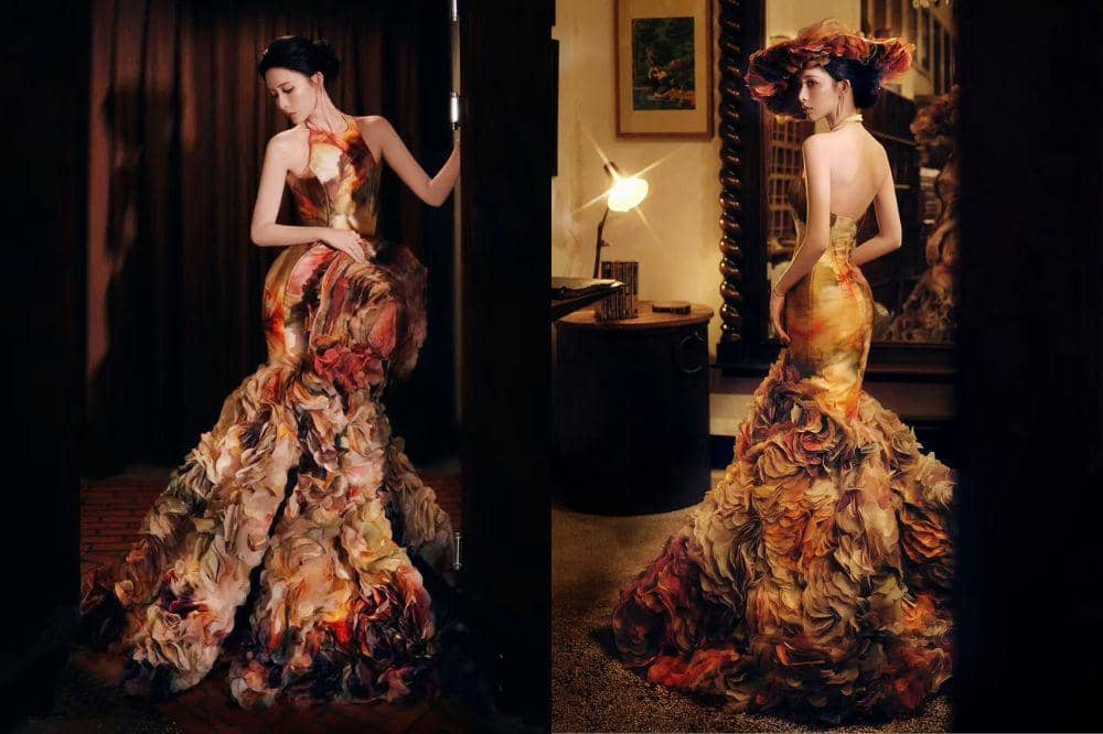 Meng Ziyi tampil dramatis dengan “Veil of Origin” dari MAQUINN