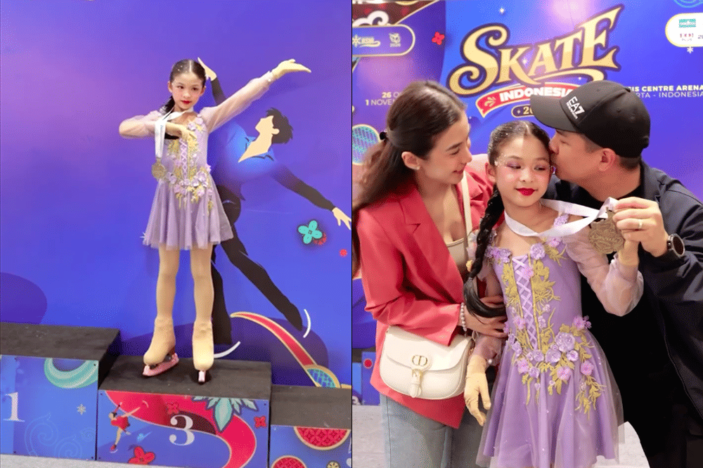Baru 2 Bulan Latihan, Nastusha Olivia Raih Juara 3 Figure Skating