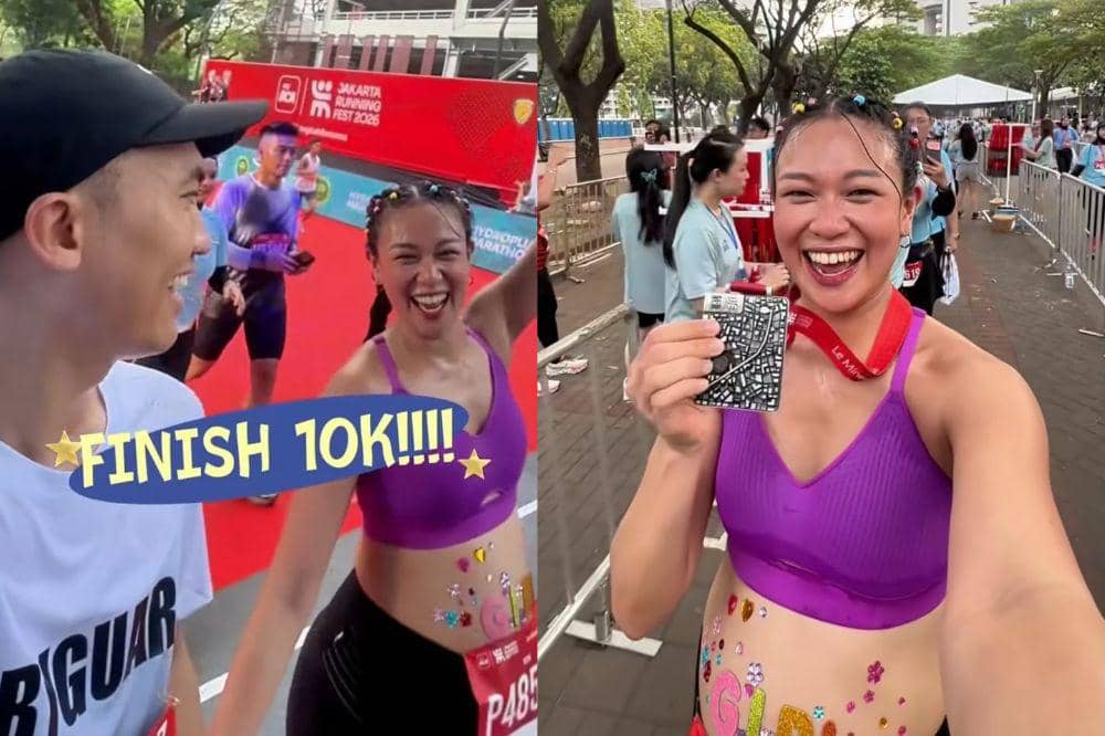 Patricia Rani berhasil tuntaskan lari 10 Km di JRF 2026 saat hamil